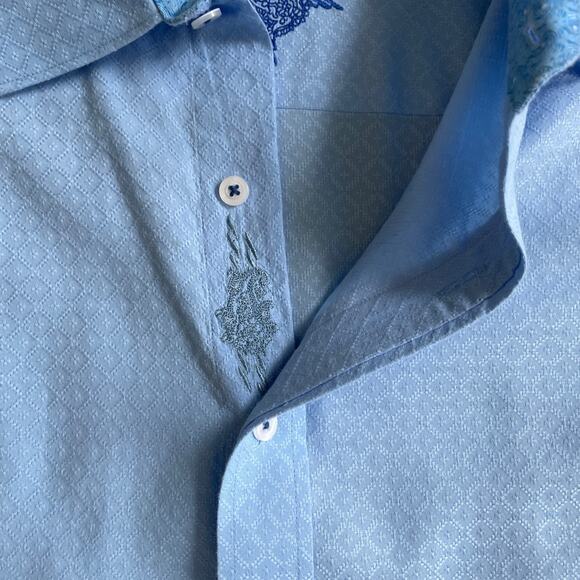 ROBERT GRAHAM Knowledge Wisdom Truth Button Down Shirt Blue Men's 2XL/2TG - Picture 13 of 16